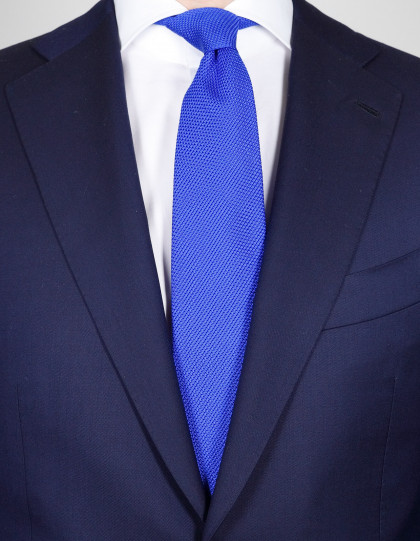 Cesare Attolini Krawatte in stahlblau gewebt