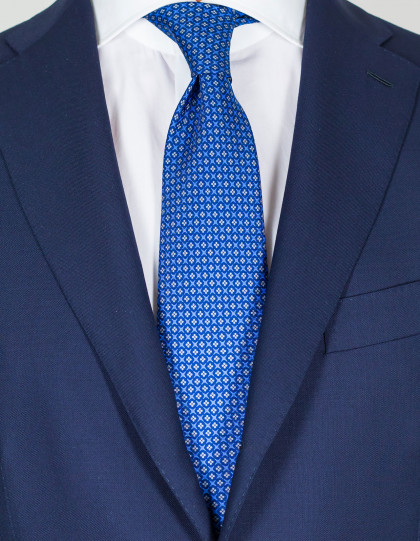 Luigi Borrelli Krawatte in blau mit beigem Muster