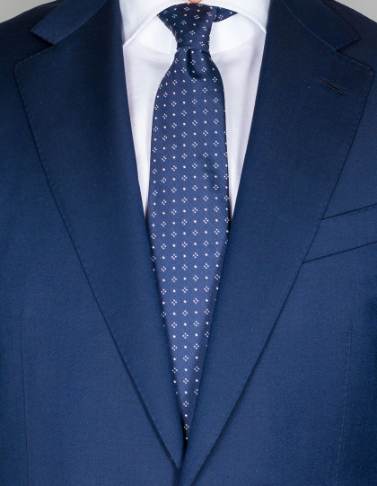 Kiton Krawatte in dunkelblau mit weißen Punkten