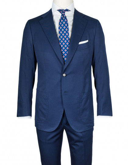 Cesare Attolini Anzug in dunkelblau mit aufgesetzten Taschen aus 100% Sea Island Cotton
