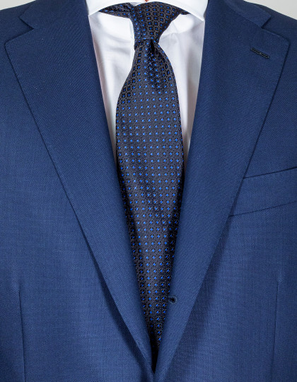 Kiton Krawatte in dunkelblau mit blauen Punkten