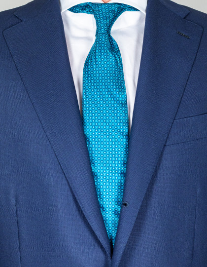 Kiton Krawatte in türkis mit Punkten und Muster