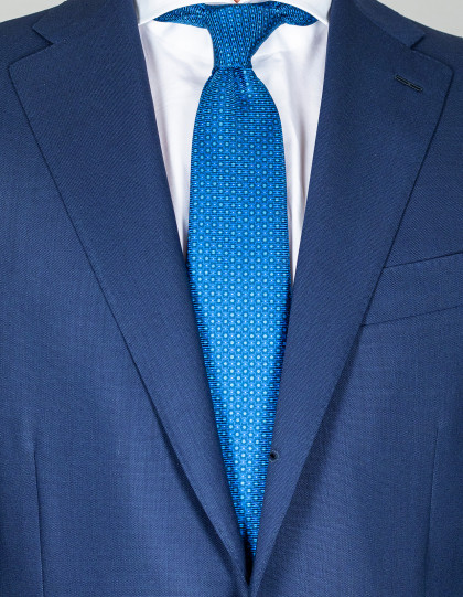 Kiton Krawatte in blau mit Punkten und Muster