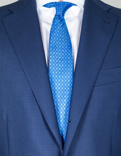 Kiton Krawatte in blau mit dunkelblau-weißen Punkten