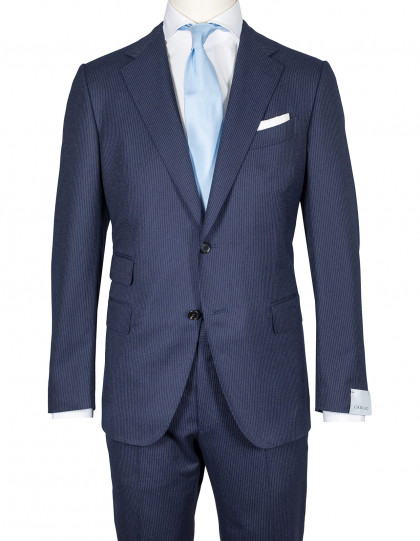 Caruso Anzug in dunkelblau mit feinem Nadelstreifen aus Super 120'S Wolle