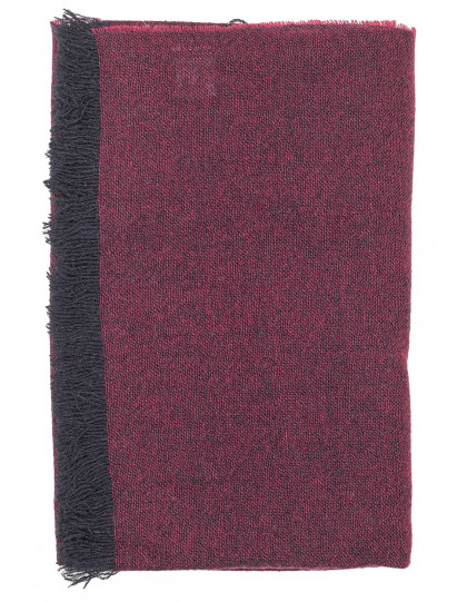 Kiton Schal in dunkelrot mit schwarzen Fransen aus Wolle / Kaschmir