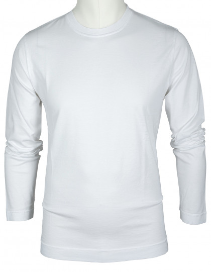 Fedeli Langarm T-Shirt in weiß aus Jersey (Organic Cotton)