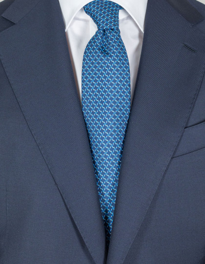 Kiton Krawatte in dunkelblau mit blauem Muster