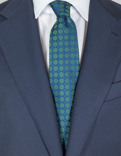 Kiton Krawatte in dunkelgrün mit Muster