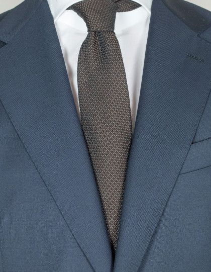 Kiton Krawatte in dunkelbraun mit Struktur