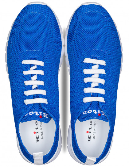 Kiton Running-Schuh in blau aus Baumwollstrick