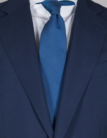 Kiton Krawatte in blau mit feinen Punkten