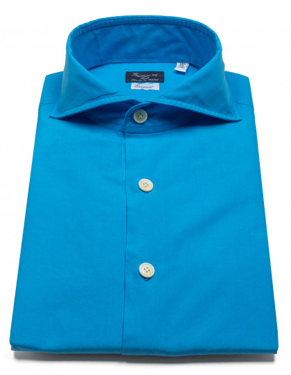 Finamore 1925 Hemd in himmelblau aus gewaschene Baumwolle