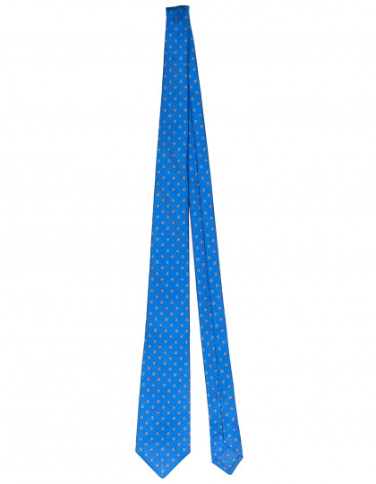 Kiton Krawatte in blau mit orange / blauen Blumen