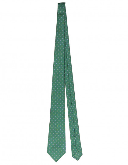 Kiton Krawatte in grün mit rosa / grünen Blumen