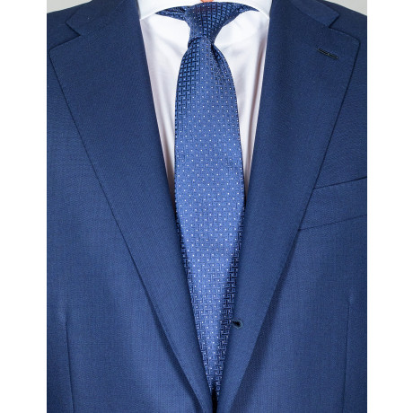 Kiton Krawatte in blau mit weißen Punkten